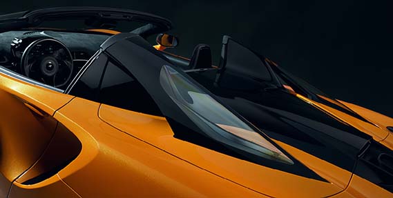 Hard top retracted and stored away