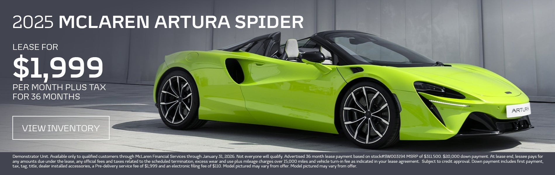 artura spider lease